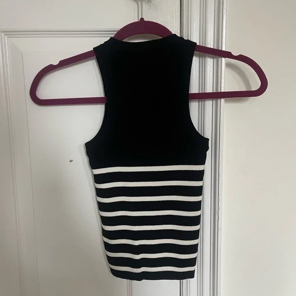 Zara Black and White Striped Knit Top - Picture 5 of 5